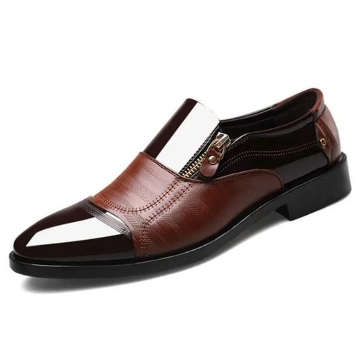 Chaussures Habillées À Enfiler Pour Hommes-Bout Pointu,Marron,Taille 44-Marron,44
