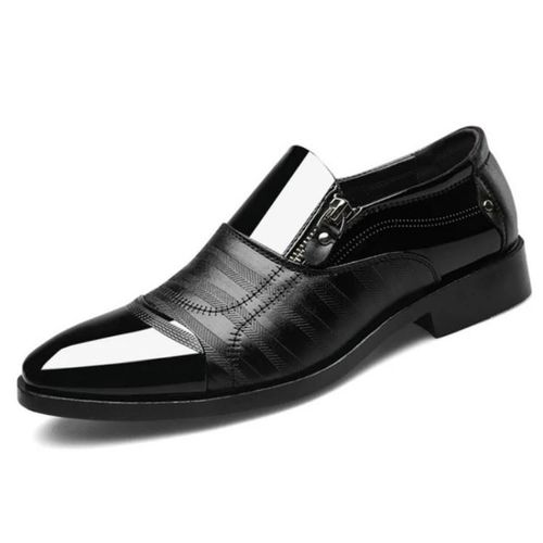 Chaussures Habillées D'affaires À Enfiler Pour Hommes-Bout Pointu,Noir,Taille 41 Noir,41