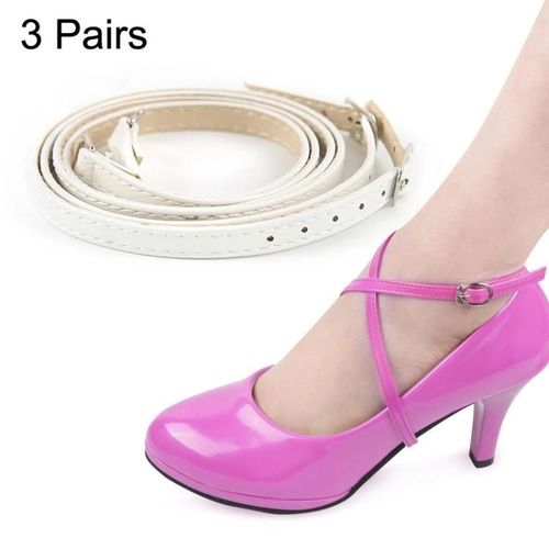 Talons Hauts-3 Paires De Chaussures En Cuir À Section Transversale Avec Lacets Anti-Talon-Blanc