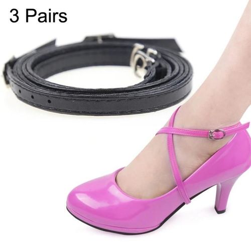 Talons Hauts-3 Paires De Chaussures En Cuir À Section Transversale Avec Lacets Anti-Talon-Noir Mat Noir Mat