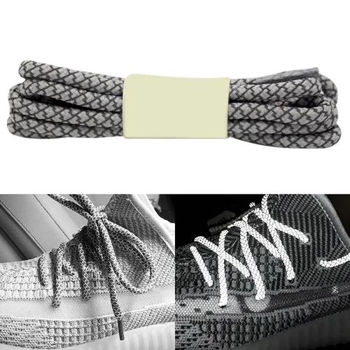 Lacets De Chaussures Réfléchissants-Ronds 120cm Gris Clair Pour Enfants Et Adultes Gris Clair,120cm