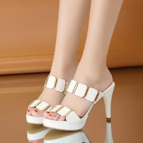 Talons Hauts À Bout Ouvert-Pantoufles Élégantes À Bout Glissant,Taille 35 (9cm Blanc) 9cm Blanc,35