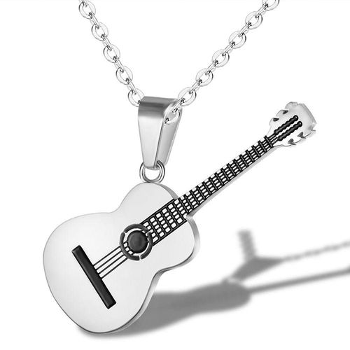 Hip Hop-Collier En Acier Inoxydable Pour Homme Et Femme, Bijoux Pendentif, Or, Noir, Argent, Document, Musique Rock, Cadeau