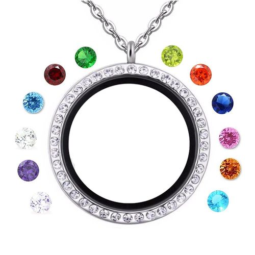 Médaillon Flottant En Verre Pour Femme Et Homme, Collier À Breloques En Strass, Bijoux Cadeau, Vente En Gros, 30mm