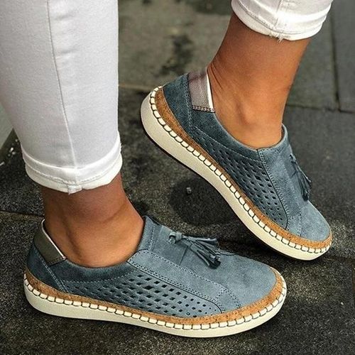Baskets Respirantes Pour Femmes-Bleu Flats,Taille 43 Bleu,43