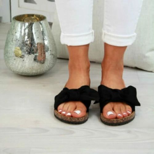 Pantoufles Pour Femmes-Chaussons D'été Noirs,Taille 43 Par Noir,43