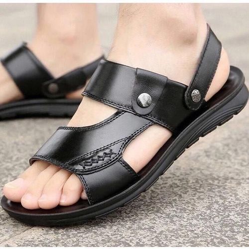 Sandales À Double Usage Pour Hommes-Pantoufles De Plage Décontractées Antidérapantes,Taille 40,Noir Noir,40