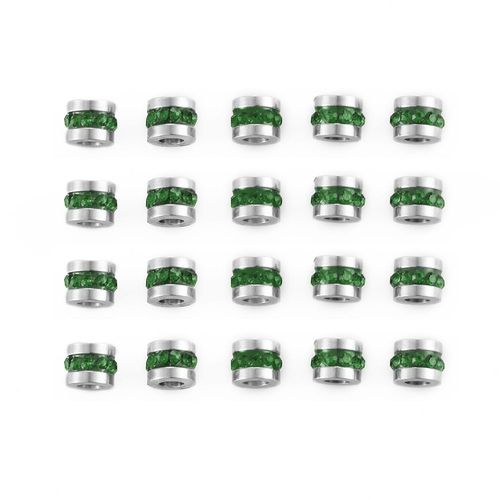 Perles Strass En Acier Inoxydable, Breloques Pour Bricolage De Bijoux, Bracelet De Direction, Collier, Vente En Gros, 20 Pièces/Lot