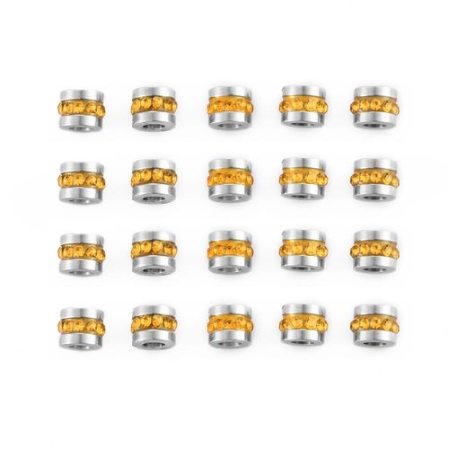 Perles Strass En Acier Inoxydable, Breloques Pour Bricolage De Bijoux, Bracelet De Direction, Collier, Vente En Gros, 20 Pièces/Lot