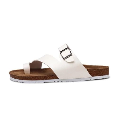 Tongs En Liège Pour Hommes-Sandales De Plage D'été,Taille 45,Blanc,45