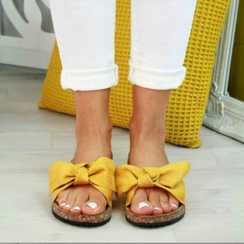 Pantoufles D'été Pour Femmes-Confortable Jaune À Enfiler,Taille 43-Jaune,43