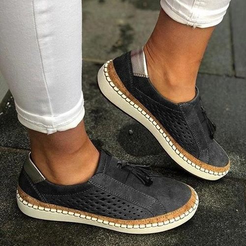 Baskets Respirantes Noires Pour Femme-Chaussures Plates Taille 43 Noir,43