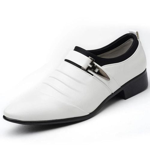 Chaussures Habillées D'affaires Pour Hommes-Toxfords En Cuir Pu À Bout Pointu,Taille 45 Blanc Blanc,45
