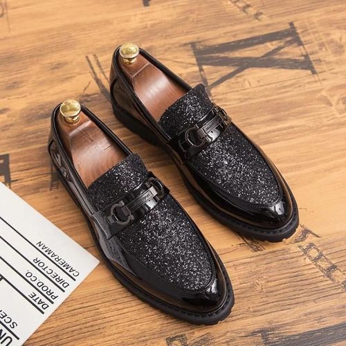Chaussures Formelles En Cuir Pour Hommes-Fond Épais,Bout Pointu,Noir,Taille 38 Noir,38