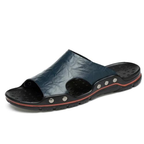 Pantoufles De Plage Décontractées-Sandales En Microfibre Pour Hommes,Taille 40,Bleu Bleu,40