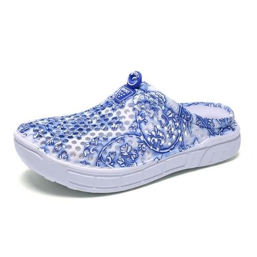 Chaussures À Trous Creux-Demi-Pantoufles Légères Et Respirantes Pour Femmes-163blue,36