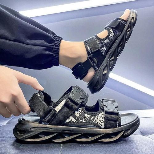 Pantoufles De Plage À Bout Ouvert Pour Hommes-Sandales Décontractées Respirantes,Taille 40,Noir Noir,40