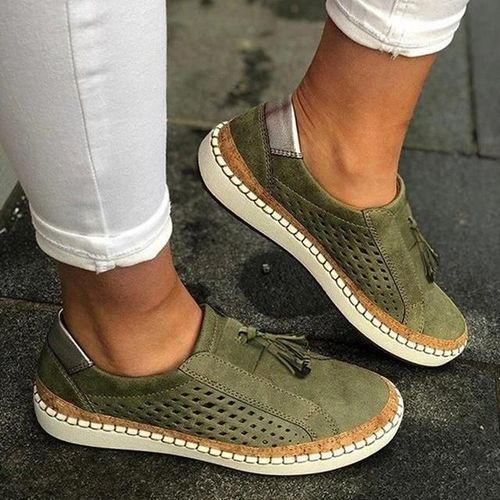 Baskets Respirantes Pour Femmes-Comfortable Flats En Vert,Taille 43 Vert,43