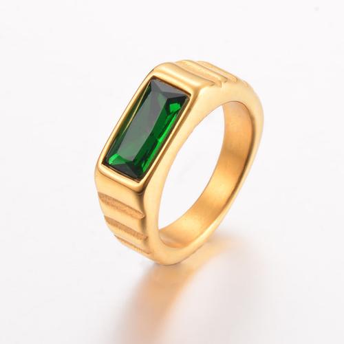 Bague D'ouverture En Cristal De Verre Pour Femme, Déclaration, Vert, Noir, Acier Inoxydable, Métal Doré, Plaqué 18 Carats, Cadeau De Bijoux De Mariage