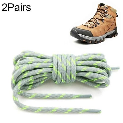 Lacets De Chaussures De Tissage Haute Densité-2 Paires 120cm Gris Clair-Vert Gris Clair-Vert,120cm