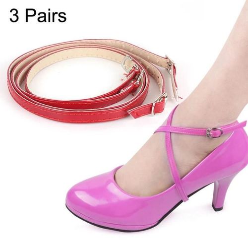 Talons Hauts-3 Paires De Chaussures En Cuir À Section Transversale Avec Lacets Anti-Talon-Rouge