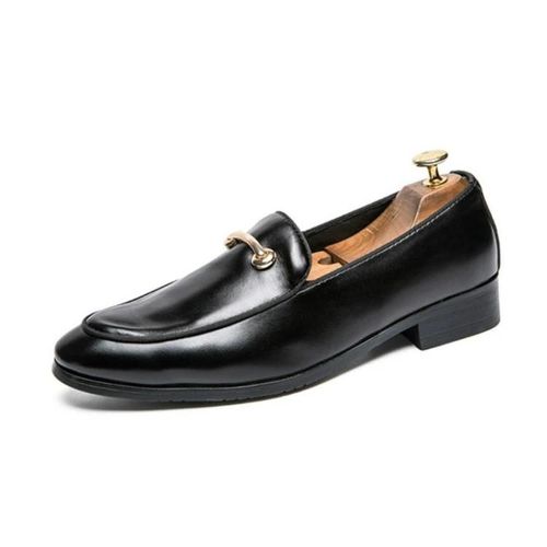 Chaussures Pointues En Cuir Pour Hommes-Surface En Cuir Noir,Taille 48-Surface En Cuir Noir,48