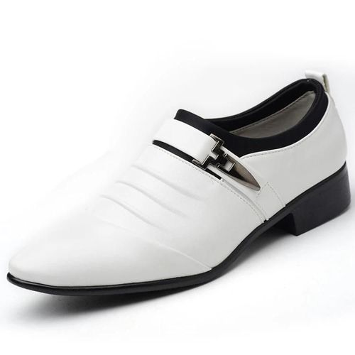Hommes Ensemble Affaires Habillé Chaussures Pu Cuir Bout Pointu Oxfords Chaussures 42 Blanc,42
