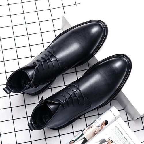 Bottes Décontractées En Cuir Pour Hommes-Design Pointu,Taille 43,Noir Noir,43