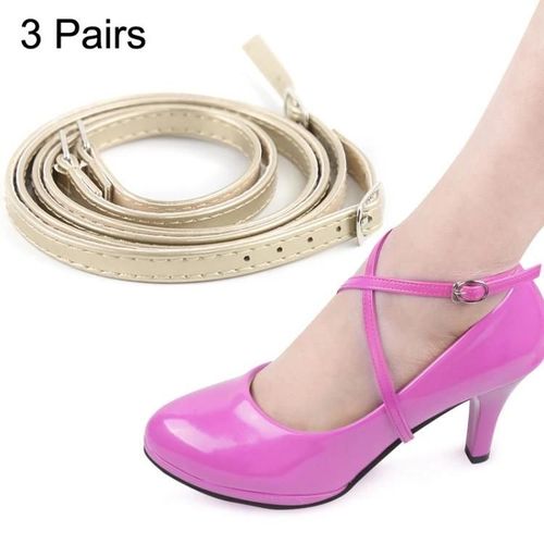 Talons Hauts-3 Paires De Chaussures En Cuir Avec Lacets Anti-Talon De Gold