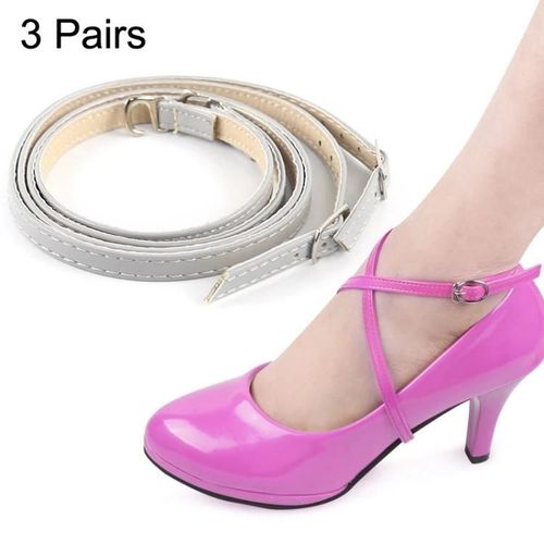 Talons Hauts-3 Paires De Chaussures En Cuir À Section Transversale Avec Lacets Anti-Talon,Gris Gris