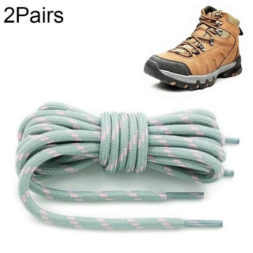 Lacets Ronds De Chaussures De Tissage Haute Densité-2 Paires 120cm Gris Clair-Rose Gris Clair-Rose,120cm
