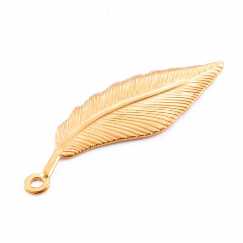 Breloques En Forme De Plume De Cuir Oral Elu, Pendentif En Acier Inoxydable, Pour Bricolage, Collier, Boucles D'oreilles, Bijoux, Artisanat, Accessoires Pour Femmes, 10 Pièces/Lot