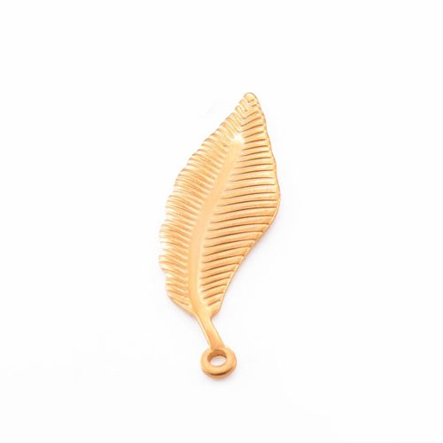 Breloques En Forme De Plume De Cuir Oral Elu, Pendentif En Acier Inoxydable, Pour Bricolage, Collier, Boucles D'oreilles, Bijoux, Artisanat, Accessoires Pour Femmes, 10 Pièces/Lot