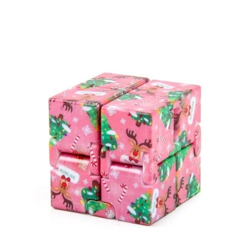Cube Magique Jouet-3 PCS Infinite Decompression Pocket Cube-Thème Noël & Halloween NO.335K-1 Rose de Noël