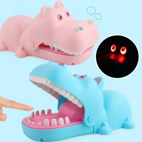 Jouet à main en forme d'hippopotame-Lumière et musique,livraison de couleurs aléatoires