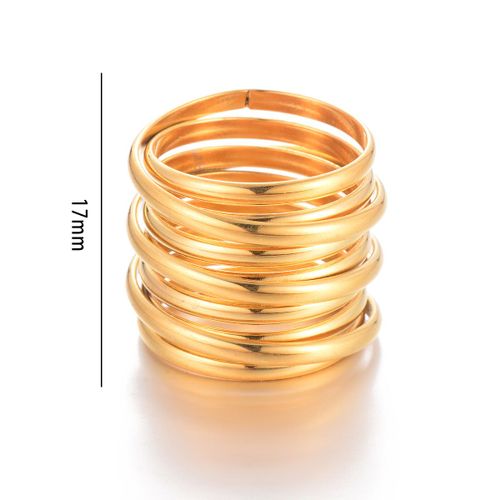 Charme De Bague En Acier Inoxydable Torsadé En Métal, Plaqué Or 18 Carats, Bijoux De Déclaration, Cadeau