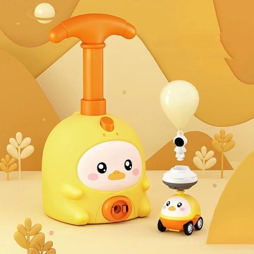 Pneumatique Air Powered Voiture Ballon Scooter Jouet-Yellow Duck,1 Voiture Et 6 Ballons