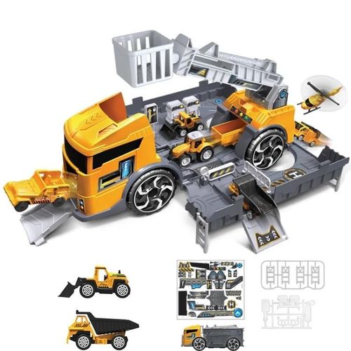Ensemble De Camion Tracteur Jouet Pour Enfants-Modèle De Voiture De Parking De Simulation