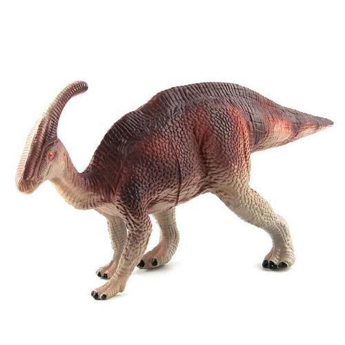Modèle de jouet dinosaure-Figurine de simulation statique de parasaurus rouge brun