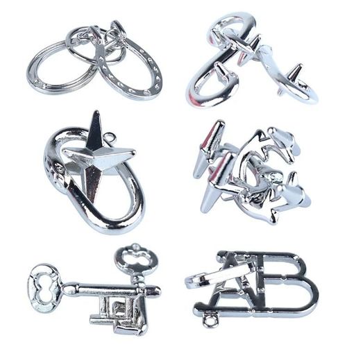 Magic Lock Puzzles-6 PCS Zinc Alloy Brain Development Toys par