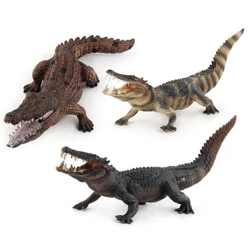 Crocodile Model Toy Set-3 pcs PVC Décoration d'animaux sauvages par