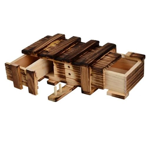 Boîte À Puzzle En Bois Avec Tiroir Secret-Compartiment Magique,Taille L