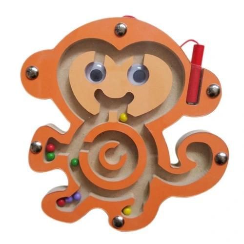 Jouet de puzzle de labyrinthe d'animaux magnétiques en bois pour enfants-Petite taille de