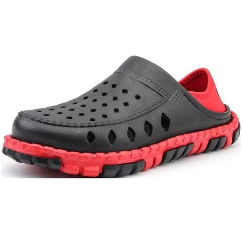 Sandales De Plage Pour Hommes-Pantoufles Creuses Antidérapantes,Taille 44,Noir + Rouge Noir + Rouge,44