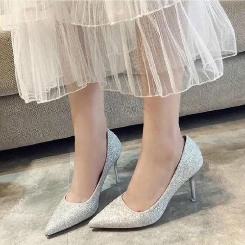 Talons Aiguilles Scintillants Peu Profonds Pour Femme-Finition Givrée,Taille 39