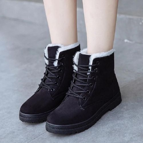 Bottes De Neige En Coton Pour Femmes-Plus Velvet,Noir,Taille 44-Noir,44