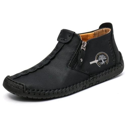 Bottes Martin Pour Hommes-Bottes D'outillage De Loisirs Grande Taille En Noir-Noir,41