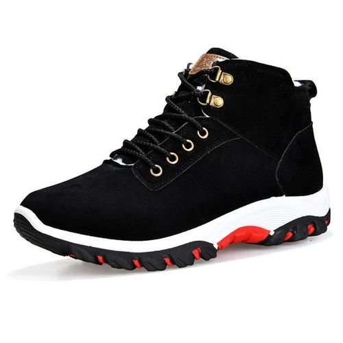 Bottes De Neige Pour Hommes-Bottes D'hiver Doublées De Fourrure Chaude,Taille 44,Noir Noir,44