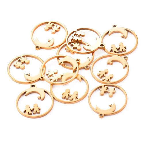 Pendentifs En Acier Inoxydable, 20 Pièces/Lot, Breloques En Forme D'étoile De Lune, Pour Garçon Et Fille, Pour Collier, Bracelet, Fabrication De Bijoux, Accessoires Faits À La Main
