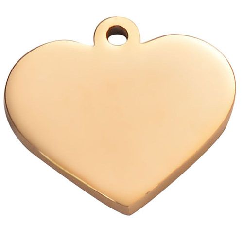 Pendentif Coeur Poli En Acier Inoxydable Doré, Étiquettes D'estampage Vierges Pour Bijoux De Bricolage, Document Non Désactivé, 10 Pièces